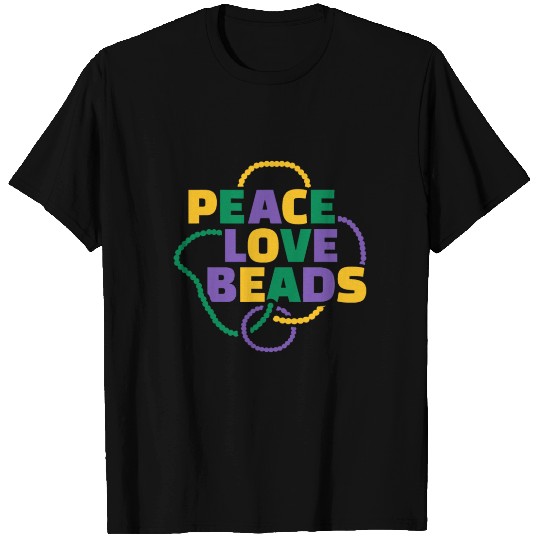 Mardi Gras Peace Love Beads T Shirts