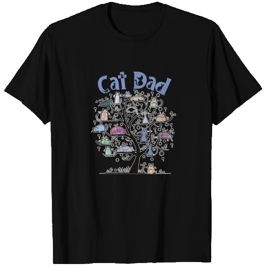 Cat Dad Cats in a Tree T Shirts