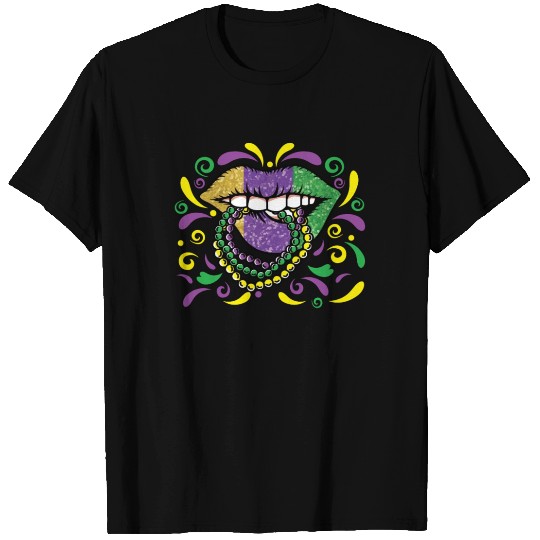 Lips Beads Mardi Gras T Shirts