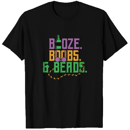 Booze Boobs & Beads Mardi Gras T Shirts