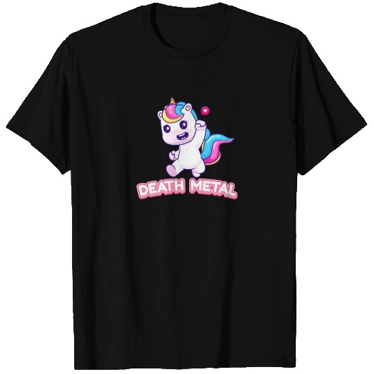 Metal Unicorn - Fantasy Meets Rock Design T Shirts