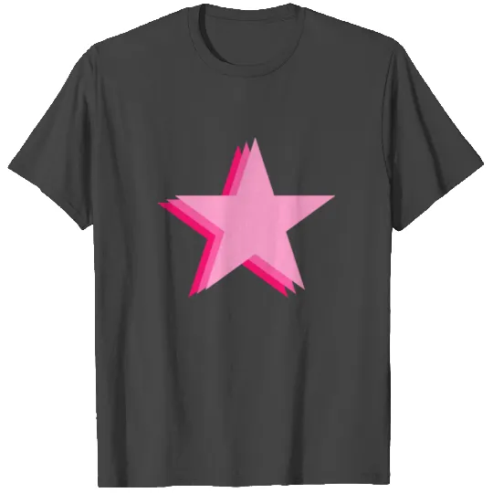 Layered trendy hot pink and light pink star T Shirts