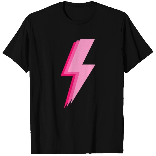 Layered trendy hot pink and light pink lightning T Shirts