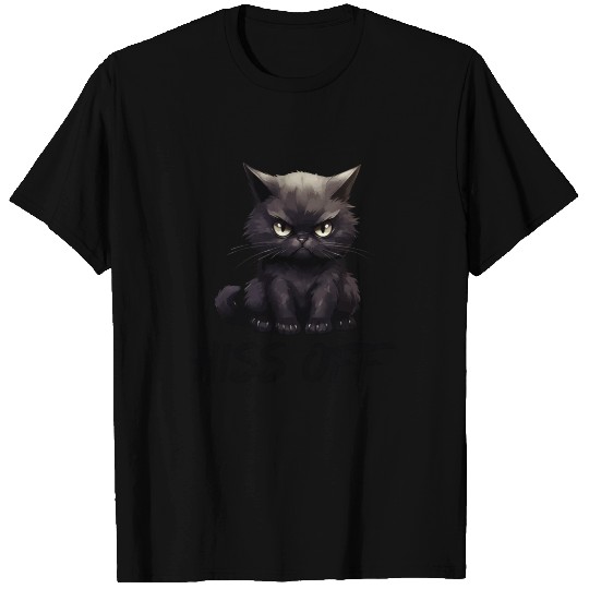 Black Cat Hiss Off Funny Halloween T Shirts