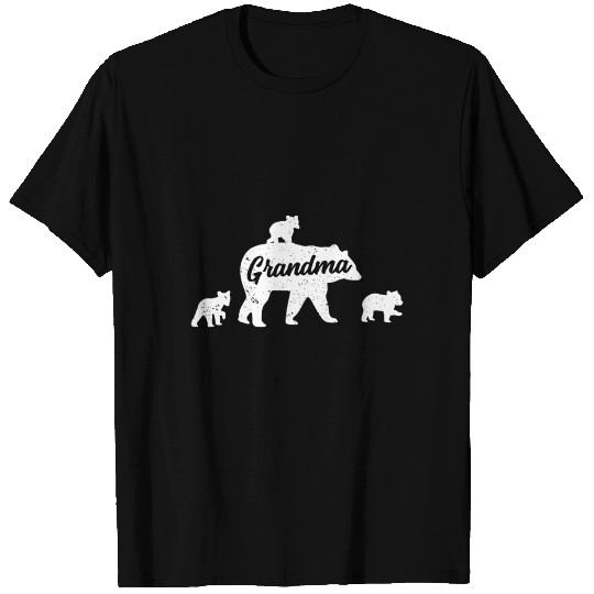 Vintage Grandma Bear 3 Cubs Mother's Day T Shirts