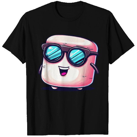 Cool Marshmallow with Sunglasses: Casual Design T Shirts