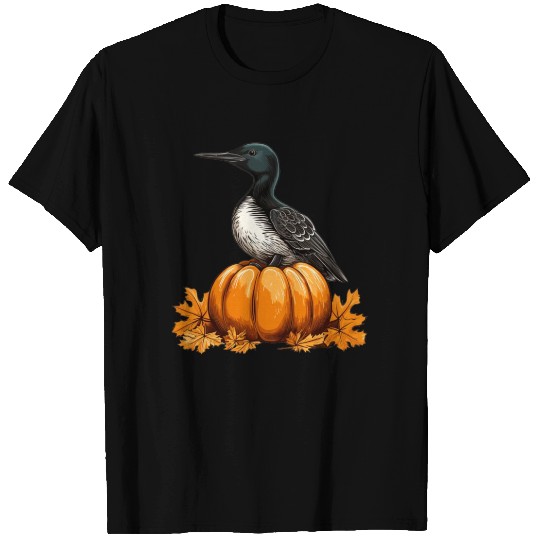 Common Loon Bird Pumpkin Lazy Halloween T Shirts