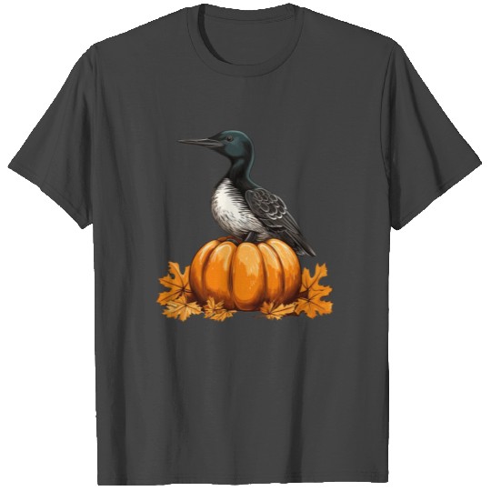 Common Loon Bird Pumpkin Lazy Halloween T Shirts