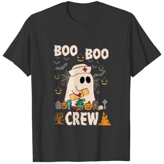 Boo Boo Crew Nurse Ghost Funny Halloween Costume T Shirts