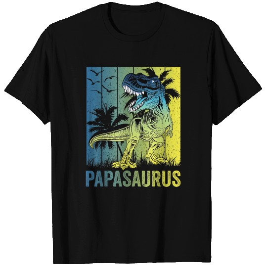 Papasaurus T-rex Dinosaur Funny Papa Saurus Father T Shirts