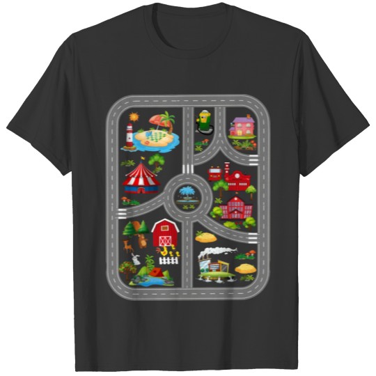 Play Cars On Dad s Or Mom s Back Mat Road Car Race T Shirts