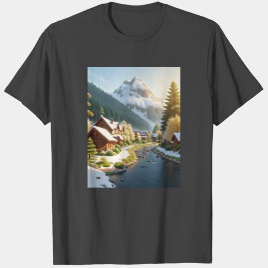 3D Rustic Winter Wonderland T Shirts