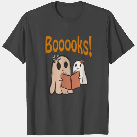 Cute Ghost Books Halloween Boo Teacher T Shirts