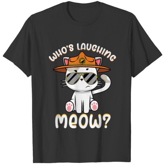 Who's Laughing Meow Cat Pun Kids Boys Girls Funnyk T Shirts
