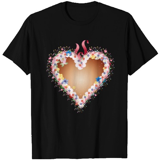 Gingerbread heart folk festival with flowers T Shirts