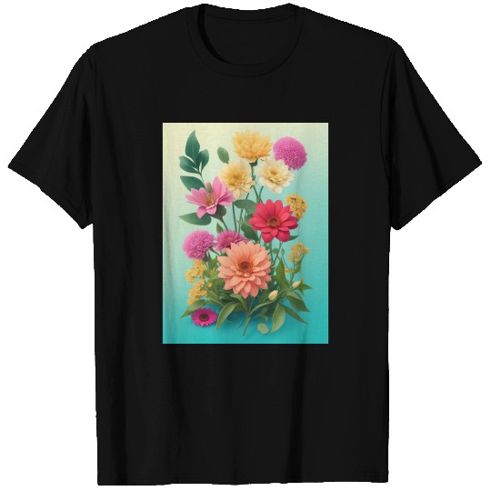 Peach and Pink Spring Flowers T Shirts