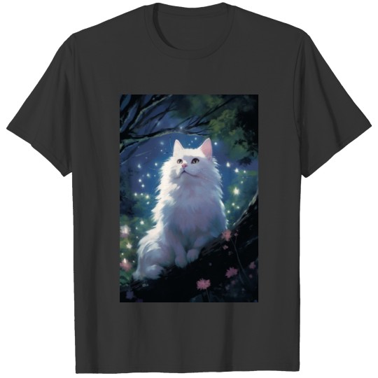 White Cat In The Forest T Shirts