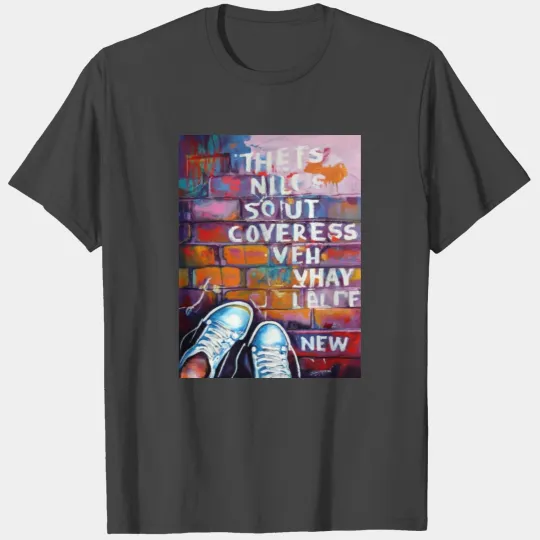 Sneaker Street Art: Rebel Typography on Brick Wal T Shirts