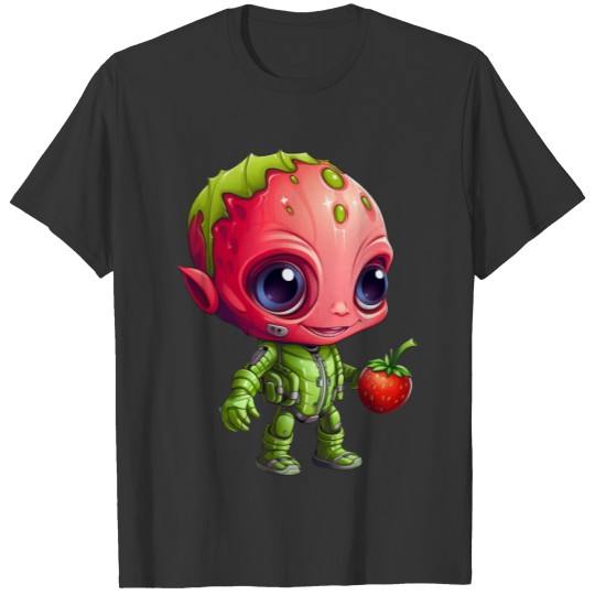 Strawberry Alien: Green & Red in Harmony T Shirts