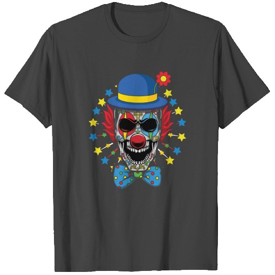 Fun Dia De Los Muertos Creepy Clown Carnival Scary T Shirts