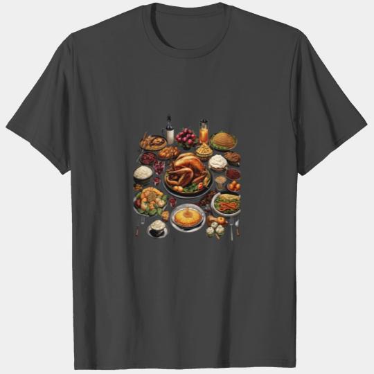 Thanksgiving Food Turkey Family Dinner T Shirts