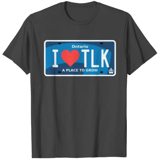 i heart tlk license plate modern style T Shirts