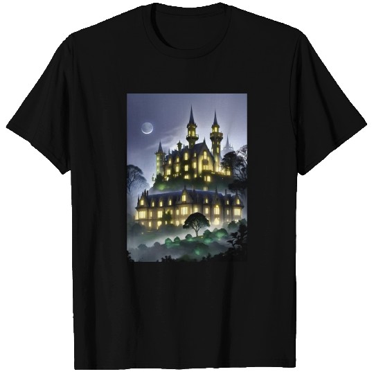 Gothic Mansion at Dusk T Shirts