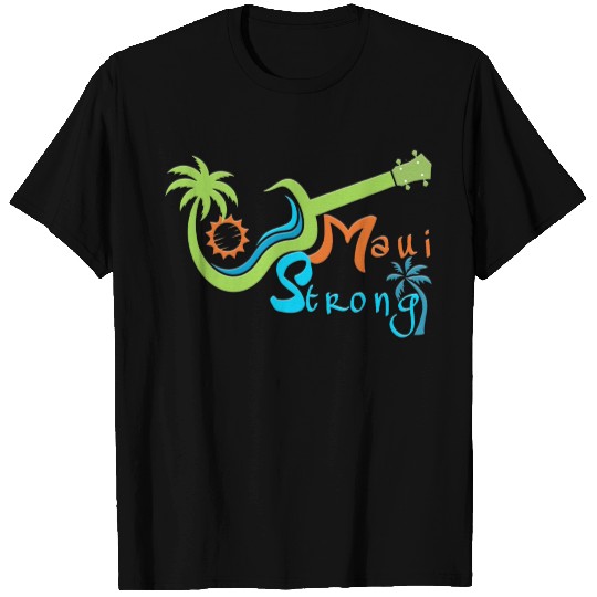 Maui Strong: Ukulele and Palm Tree T Shirts