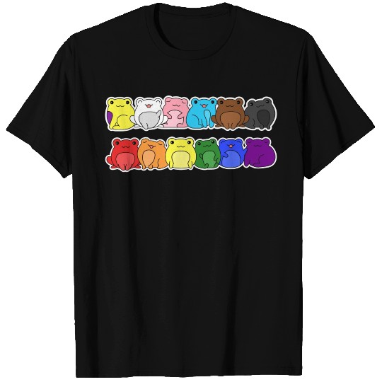 Pride Progress Flag Frog Design for Equality T Shirts
