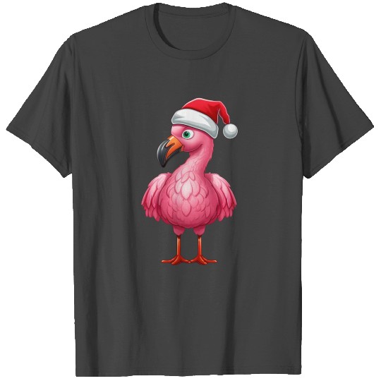 Flamingo Christmas Santa Hat Funny Xmas Kids T Shirts