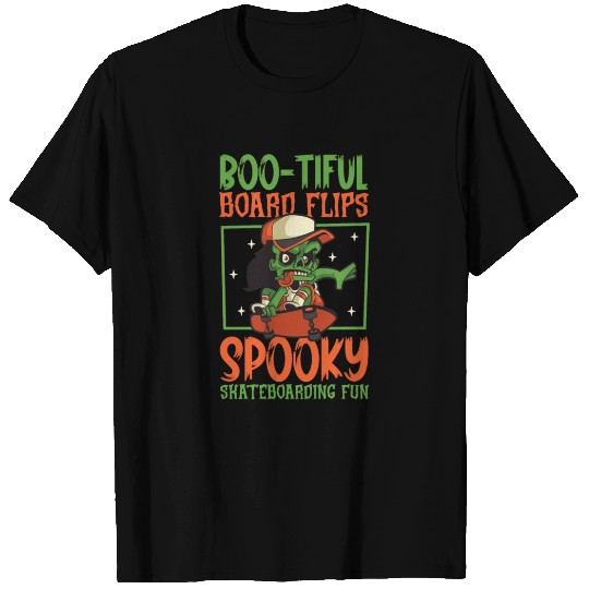 Spooky Horror Skateboarder Halloween Skateboarding T Shirts