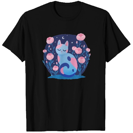 Peony cat T Shirts