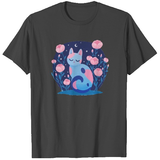 Peony cat T Shirts