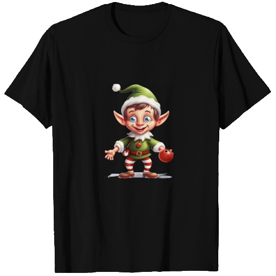 Christmas Elf Playing Bowling Bowler X-Mas T Shirts