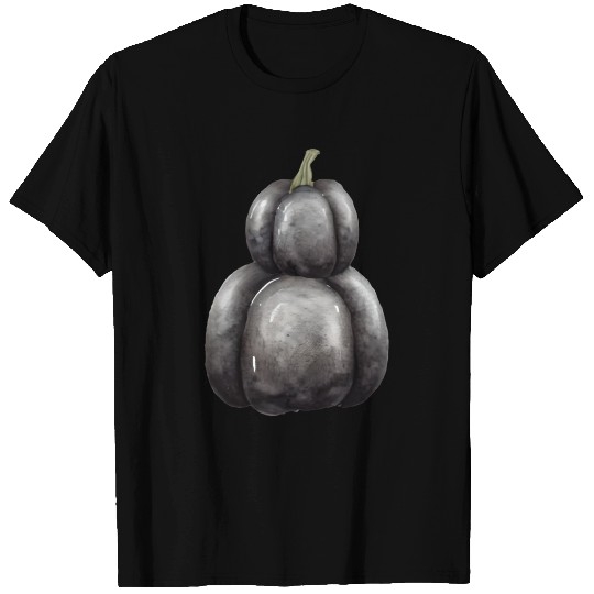 Black Pumpkin Stack Watercolor T Shirts