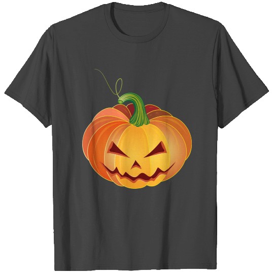 orange Halloween pumpkin face T Shirts