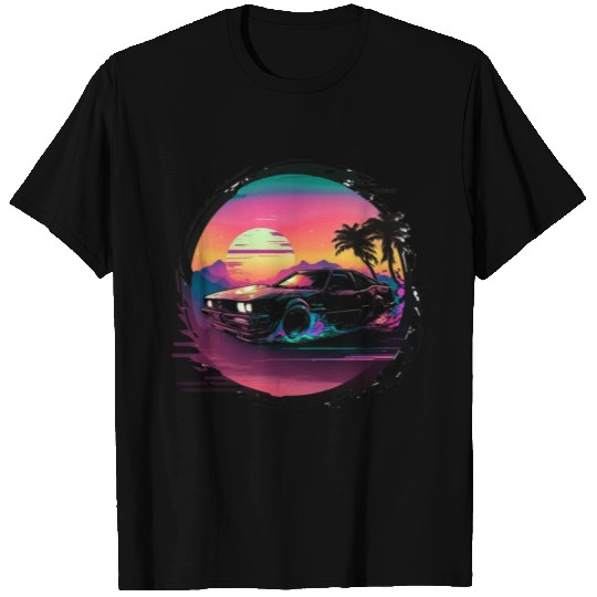 Timeless Wheels: Retro Wave Car Collection T Shirts