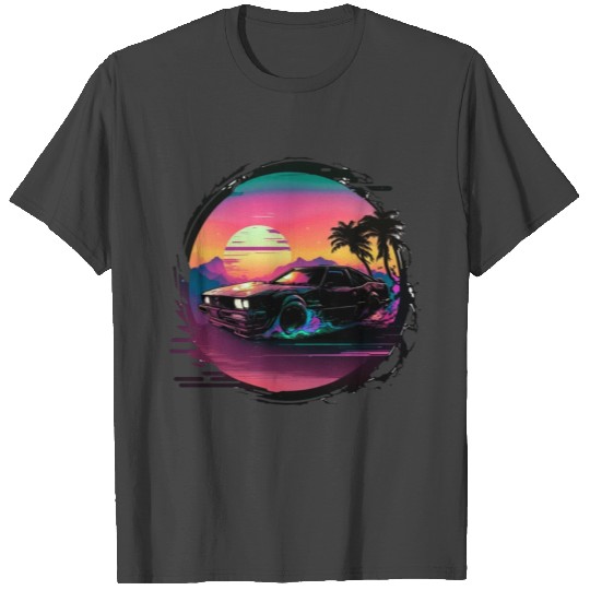 Timeless Wheels: Retro Wave Car Collection T Shirts
