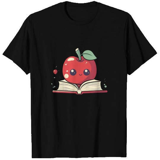 Book Reading Apple Picking Read Library Teacher T Shirts