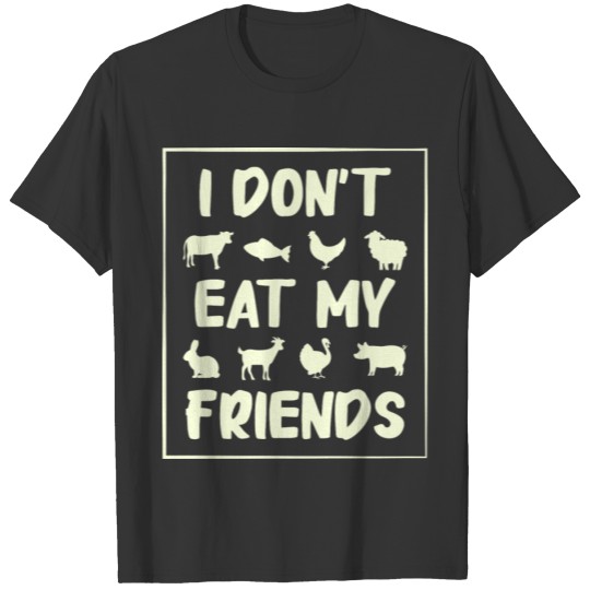 Goat Turkey Pig Friends Design for Vegan People T Shirts