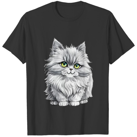 Cute Grey Fluffy Persian Cat T Shirts