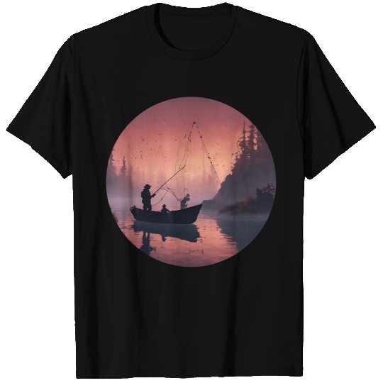 Angler / Fishing / Boat / Forest / Silhouette T Shirts