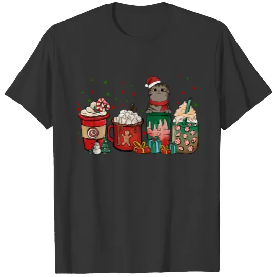 Scottish Fold Coffee Coffee Cups Santa Cat T Shirts