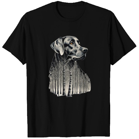 Funny black labrador charcoal drawing T Shirts