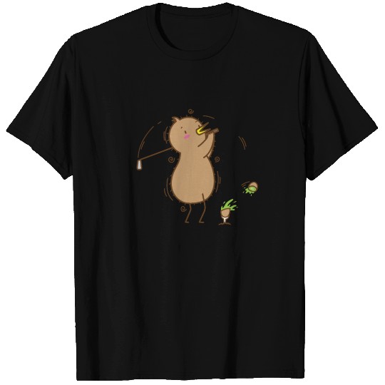 Kiwi playing Golf Kiwi Bird and Fruit T Shirts