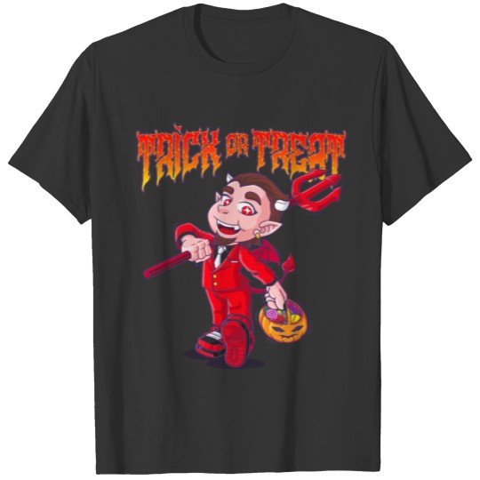 Cute Halloween Trick or Treat Kid Devil T Shirts