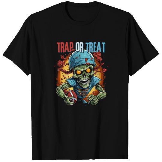Trap or Treat Zombie American football T Shirts