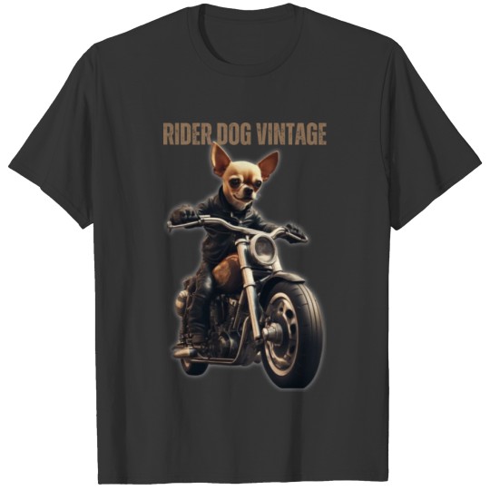 Rider Chihuahua Dog Vintage Motorcycle T Shirts