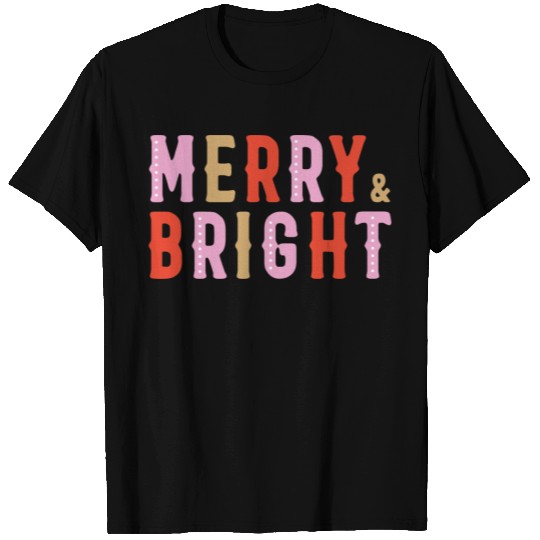 Girly Christmas Cute Merry and Bright T Shirts
