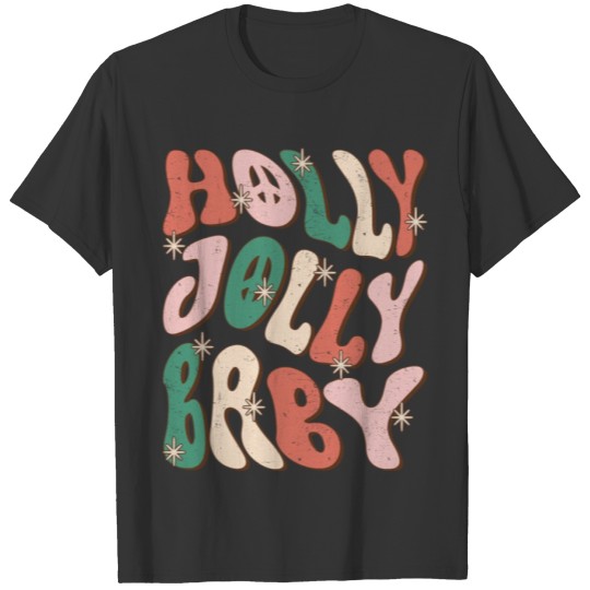Retro Groovy Holly Jolly Baby T Shirts